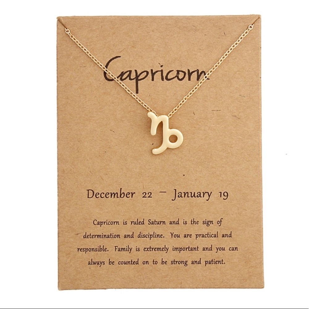 Capricorn -Zodiac ♑️ Sign Necklace w/ Card